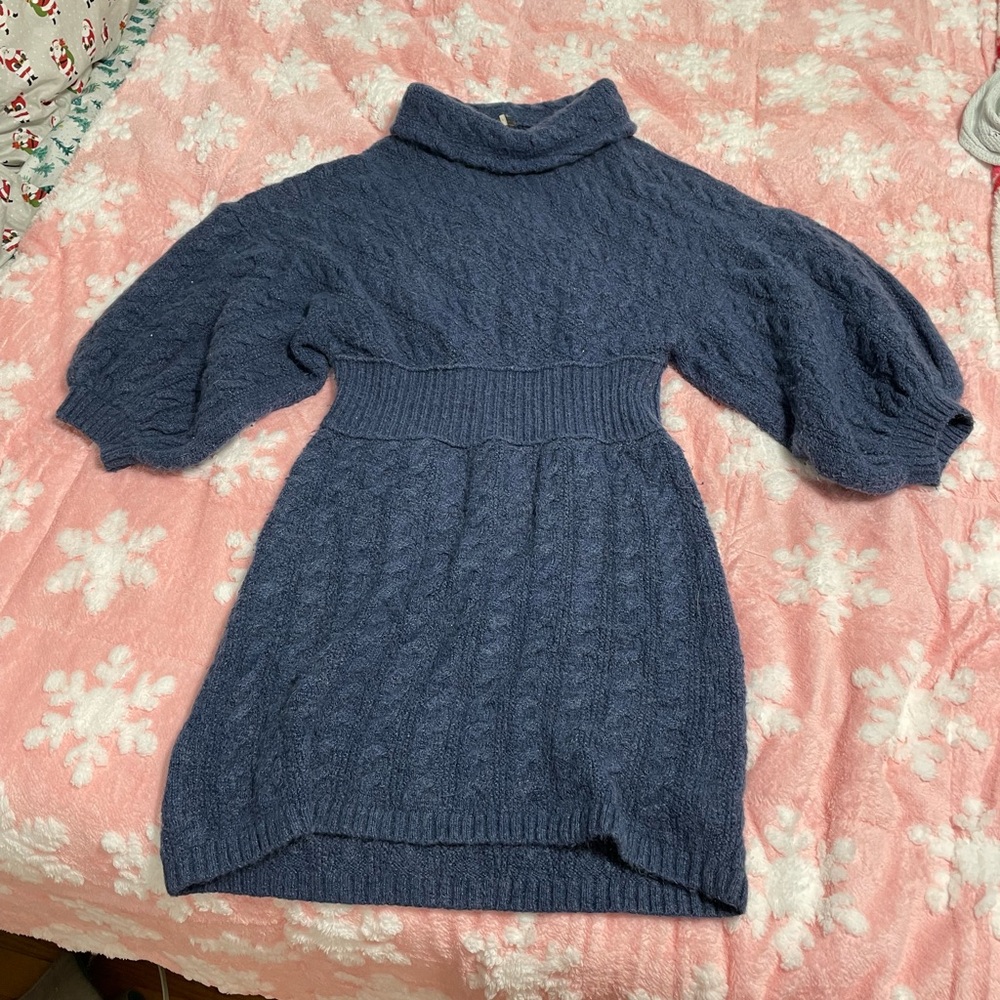 END OF SEASON 💙Blue Free People Wool Blend Sweater Dress💙